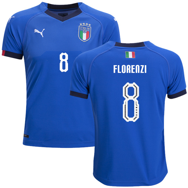 Italy #8 Florenzi Home Kid Soccer Country Jersey